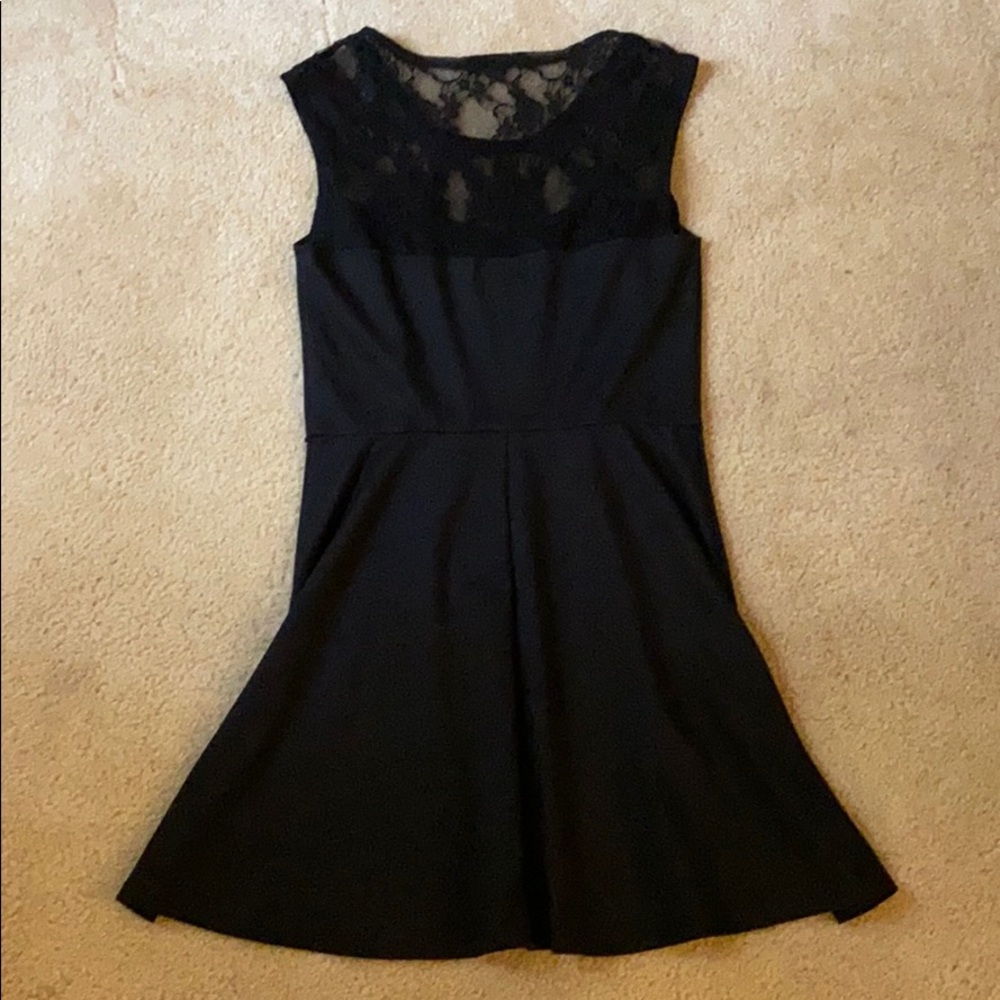 SOLD! Black Lace Sheer Sweetheart Skater Dress - Picture 5 of 8
